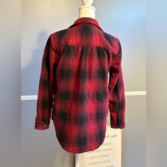 Eddie Bauer Women's Warm Buffalo Plaid Button Down‎ Flannel Shirt Jacket Shaket - Picture 3 of 10